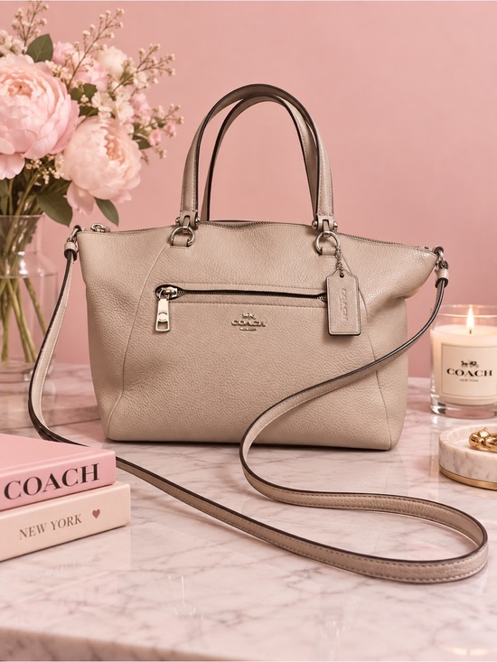 Coach Handbags - Coach Pebble Leather Satchel in Taupe